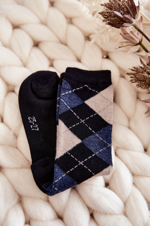 Calcetines largos con estampado de cuadros 5 uds. Colores diferentes