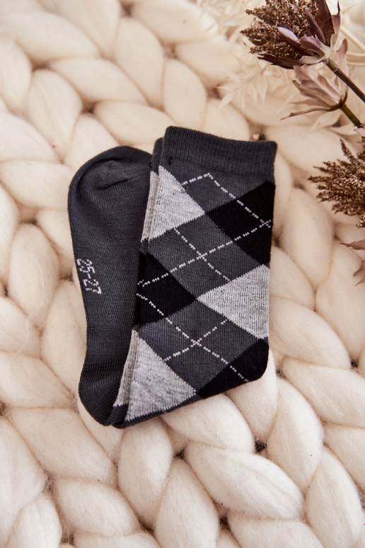 Calcetines largos con estampado de cuadros 5 uds. Colores diferentes