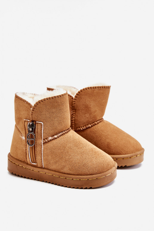 Botas de nieve para niños de color marrón Catellie, abrigadas con un modelo resistente Botas de nieve para niños de color marrón Catellie, abrigadas con un modelo resistente