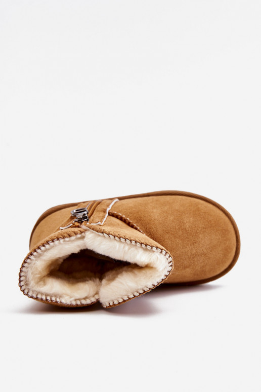 Botas de nieve para niños de color marrón Catellie, abrigadas con un modelo resistente Botas de nieve para niños de color marrón Catellie, abrigadas con un modelo resistente