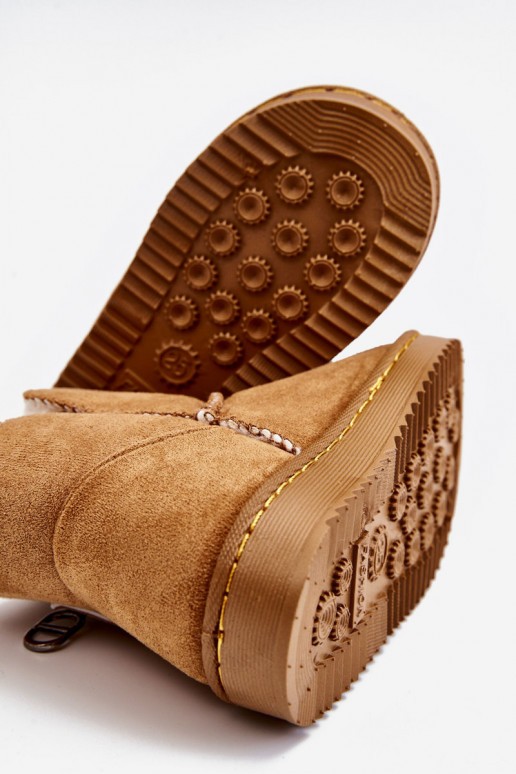 Botas de nieve para niños de color marrón Catellie, abrigadas con un modelo resistente Botas de nieve para niños de color marrón Catellie, abrigadas con un modelo resistente