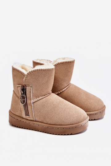 Botas de nieve para niños modelo resistente, calentitas, beige Catellie