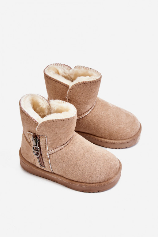 Botas de nieve para niños modelo resistente, calentitas, beige Catellie Botas de nieve para niños modelo resistente, calentitas, beige Catellie
