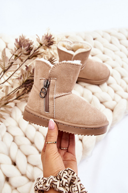 Botas de nieve para niños modelo resistente, calentitas, beige Catellie Botas de nieve para niños modelo resistente, calentitas, beige Catellie