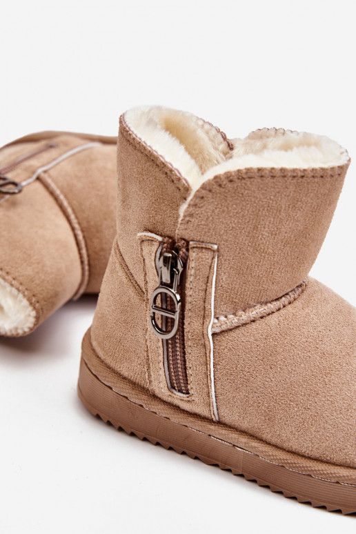 Botas de nieve para niños modelo resistente, calentitas, beige Catellie Botas de nieve para niños modelo resistente, calentitas, beige Catellie