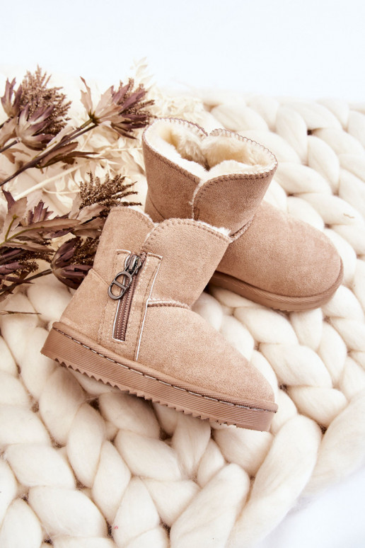 Botas de nieve para niños modelo resistente, calentitas, beige Catellie Botas de nieve para niños modelo resistente, calentitas, beige Catellie