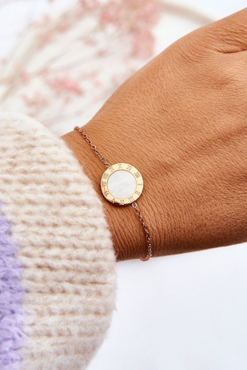 Pulsera en color oro rosa blanco.