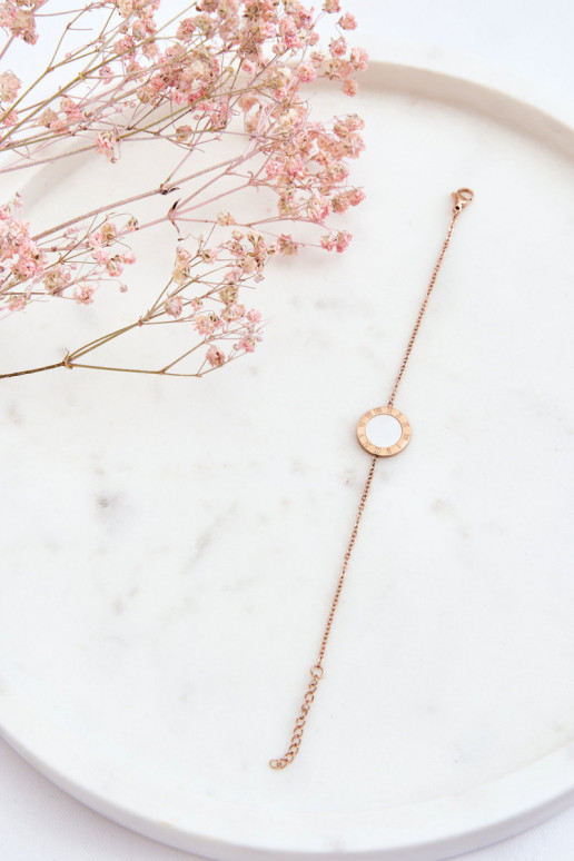 Pulsera en color oro rosa blanco.