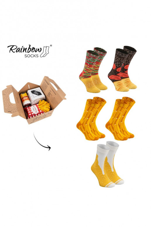 Calcetines de colores en caja Meal Socks Box Burger 5 Par Calcetines de colores en caja Meal Socks Box Burger 5 Par