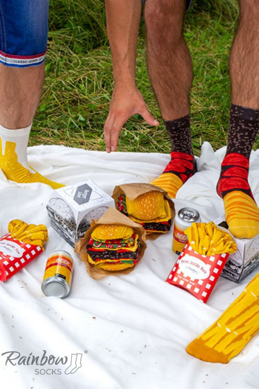 Calcetines de colores en caja Meal Socks Box Burger 5 Par Calcetines de colores en caja Meal Socks Box Burger 5 Par