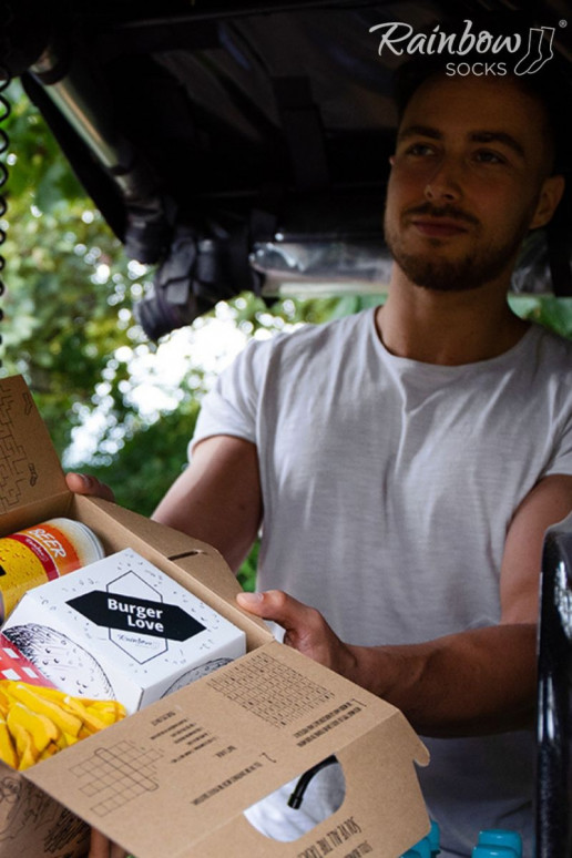 Calcetines de colores en caja Meal Socks Box Burger 5 Par Calcetines de colores en caja Meal Socks Box Burger 5 Par