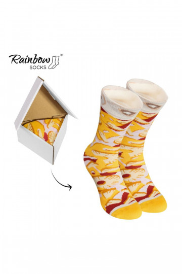 Calcetines de colores en caja 1 par Pizza 2