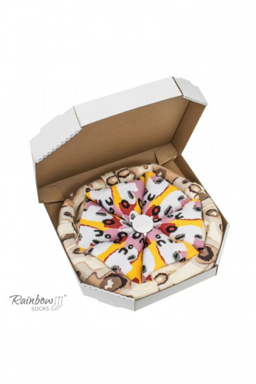 Calcetines de colores en caja Pizza 4 pares