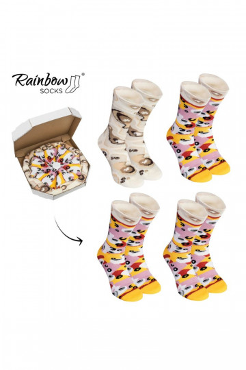 Calcetines de colores en caja Pizza 4 pares 2