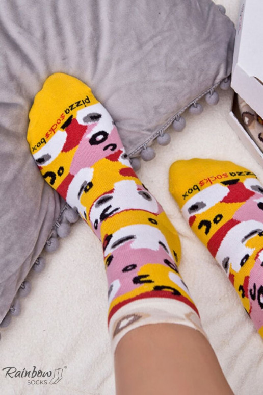 Calcetines de colores en caja Pizza 4 pares