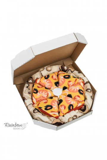 Calcetines de colores en caja Pizza 4 pares