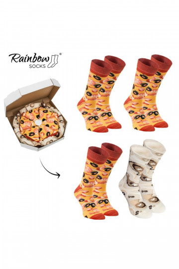 Calcetines de colores en caja Pizza 4 pares 2