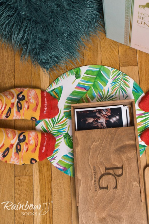 Calcetines de colores en caja Pizza 4 pares