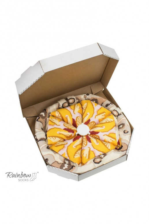 Calcetines de colores en caja Pizza 4 pares