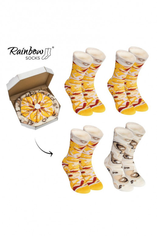 Calcetines de colores en caja Pizza 4 pares