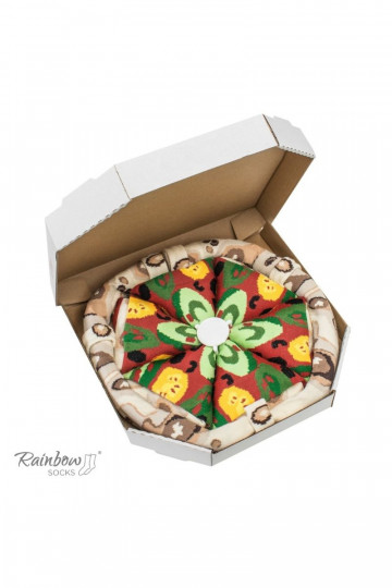 Calcetines de colores en caja Pizza 4 pares
