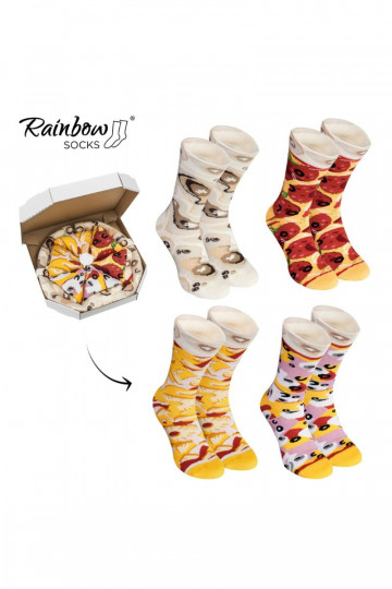 Calcetines de colores en caja Pizza 4 pares 2