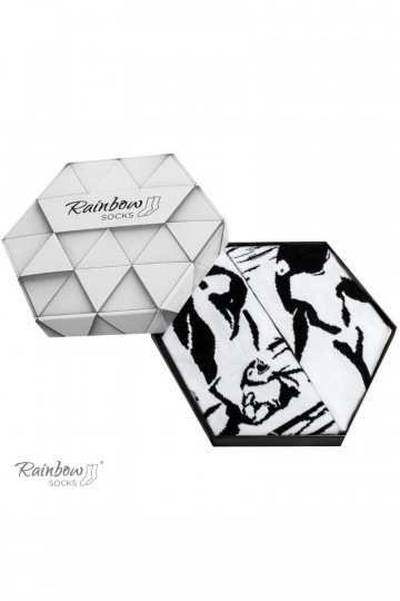 Calcetines de colores en caja Blanco y negro 2 pares