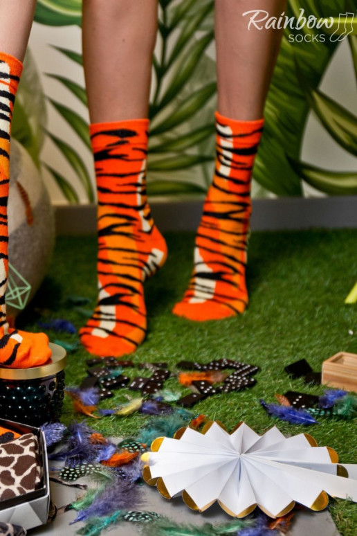 Calcetines de colores en caja con motivos de animales salvajes, 3 pares Calcetines de colores en caja con motivos de animales salvajes, 3 pares