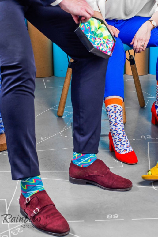 Calcetines de colores con motivos geométricos 3 pares