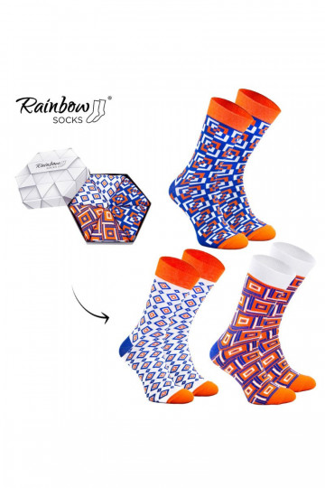 Calcetines de colores con motivos geométricos 3 pares 2
