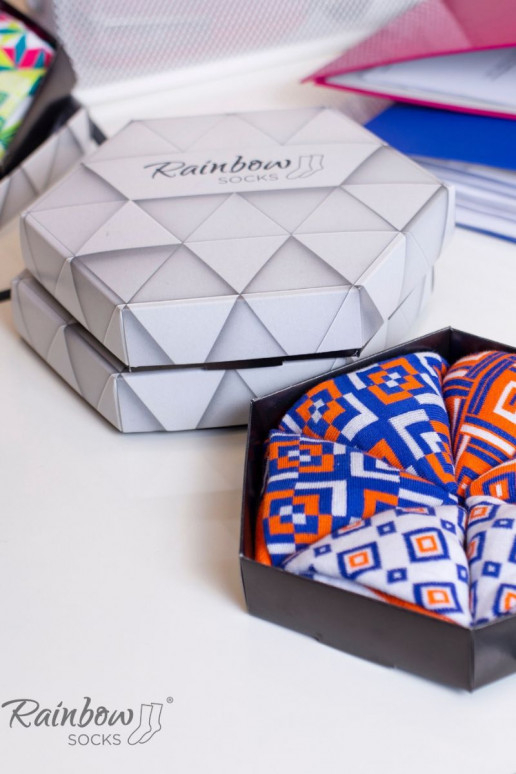 Calcetines de colores con motivos geométricos 3 pares