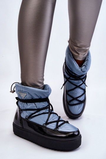 botas de nieve con cordones en color azul Carrios