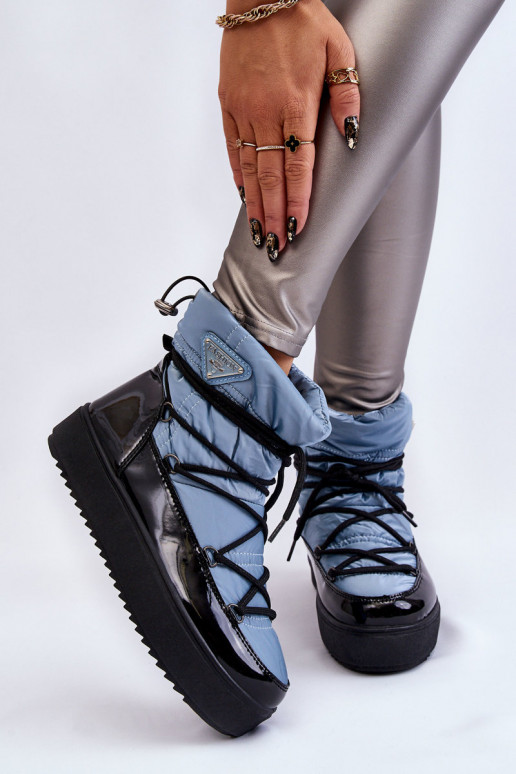 botas de nieve con cordones en color azul Carrios botas de nieve con cordones en color azul Carrios