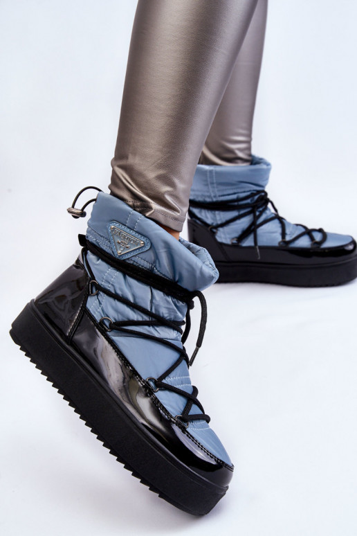 botas de nieve con cordones en color azul Carrios botas de nieve con cordones en color azul Carrios