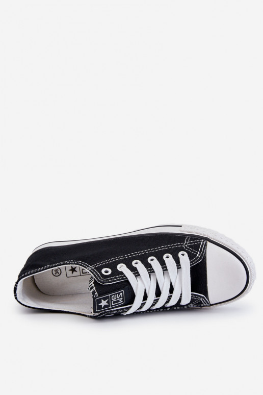 Zapatos de ocio modelo clásico en color negro con suela blanca Ecoma