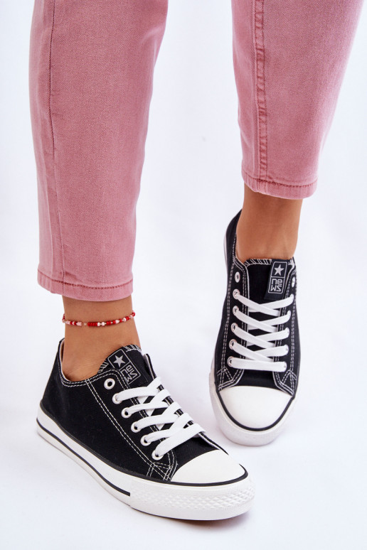 Zapatos de ocio modelo clásico en color negro con suela blanca Ecoma