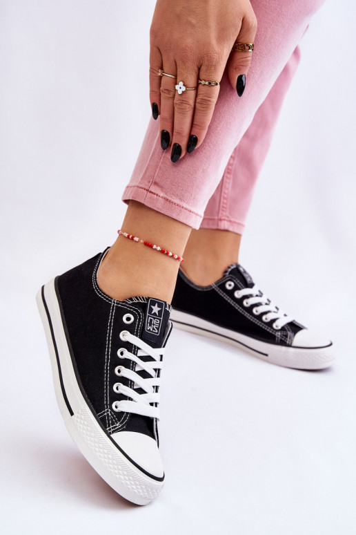 Zapatos de ocio modelo clásico en color negro con suela blanca Ecoma
