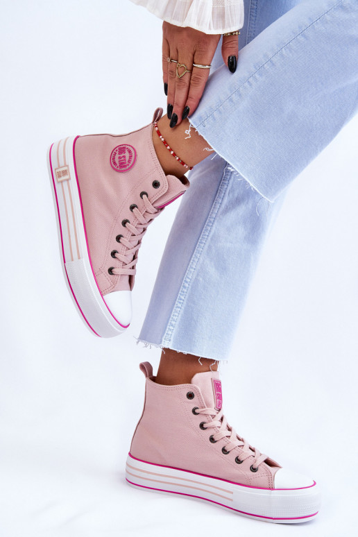 zapatos casual con plataforma Big Star LL274186 rosa zapatos casual con plataforma Big Star LL274186 rosa