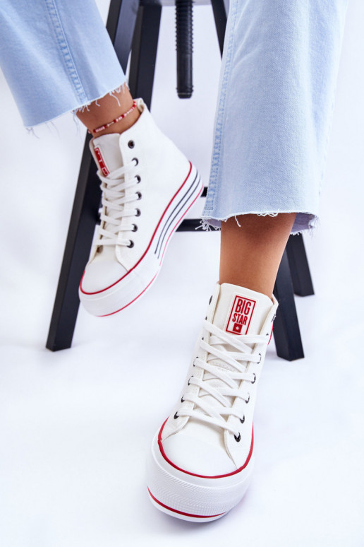 Zapatos casual con plataforma Big Star LL274185 color blanco.