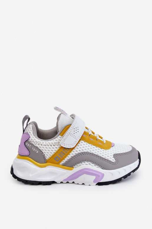 Deportivas infantiles con cierres adhesivos Big Star JJ374257 Blanco-amarillo