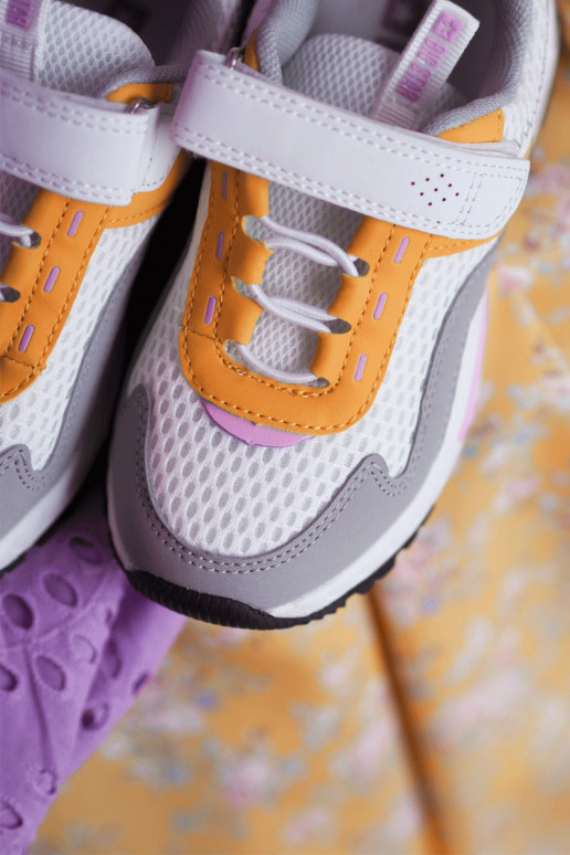 Deportivas infantiles con cierres adhesivos Big Star JJ374257 Blanco-amarillo