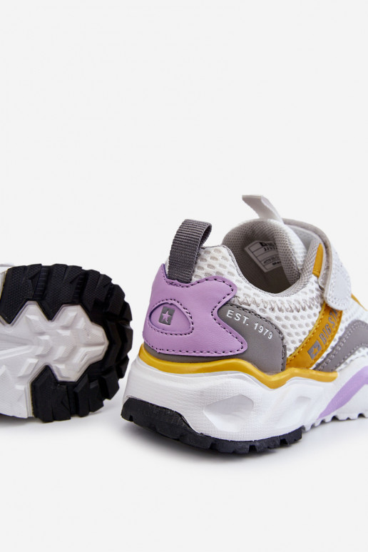 Deportivas infantiles con cierres adhesivos Big Star JJ374257 Blanco-amarillo