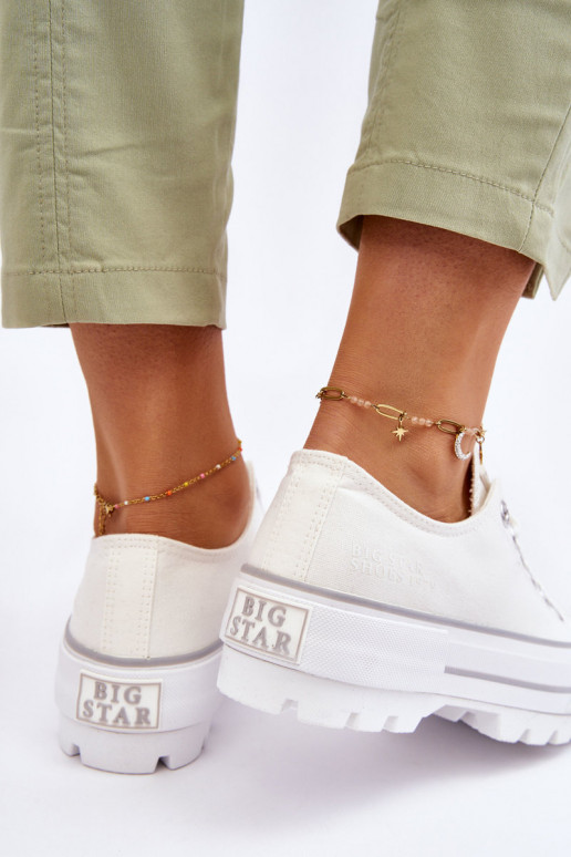 Zapatos casual con plataforma Big Star LL274150 color blanco.