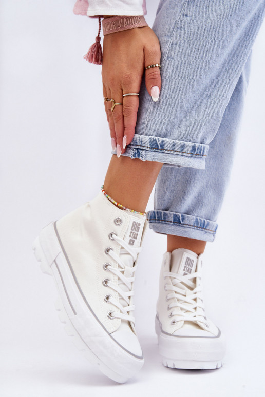 Zapatos casual con plataforma Big Star LL274156 color blanco