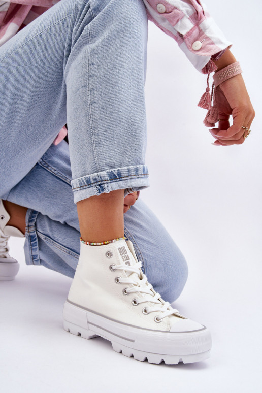 Zapatos casual con plataforma Big Star LL274156 color blanco