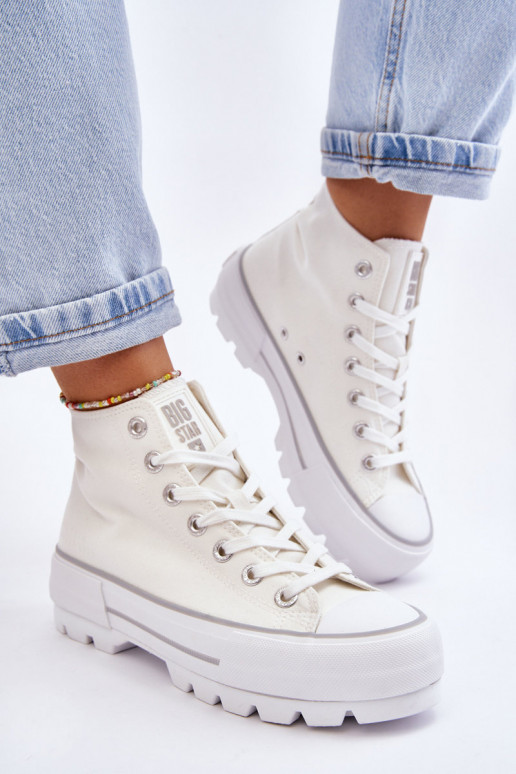 Zapatos casual con plataforma Big Star LL274156 color blanco