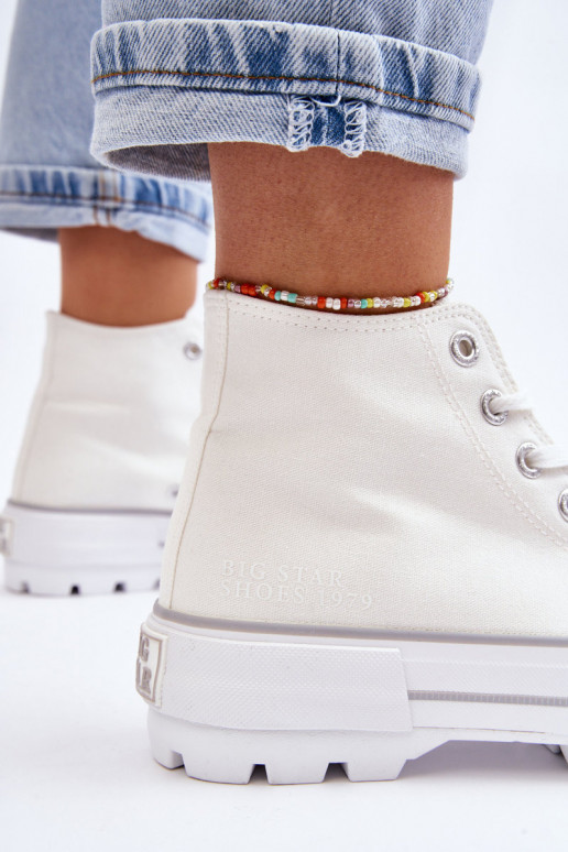 Zapatos casual con plataforma Big Star LL274156 color blanco