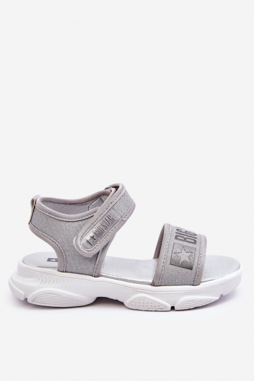 Sandalias infantiles con cierres adhesivos Big Star LL374194 color plata