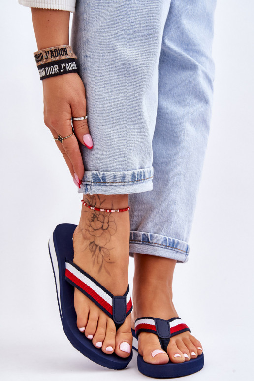 Zapatillas con plataforma Big Star LL274779 azul oscuro