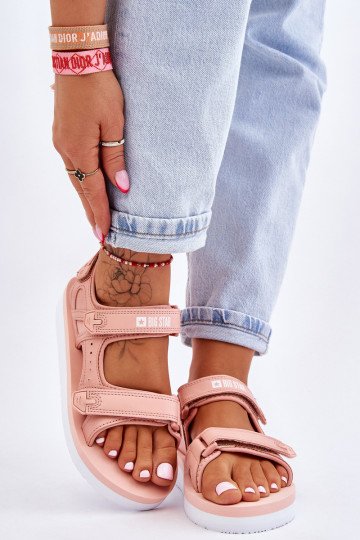 Sandalias estilo sport con plataforma Big Star LL274788 color rosa 2